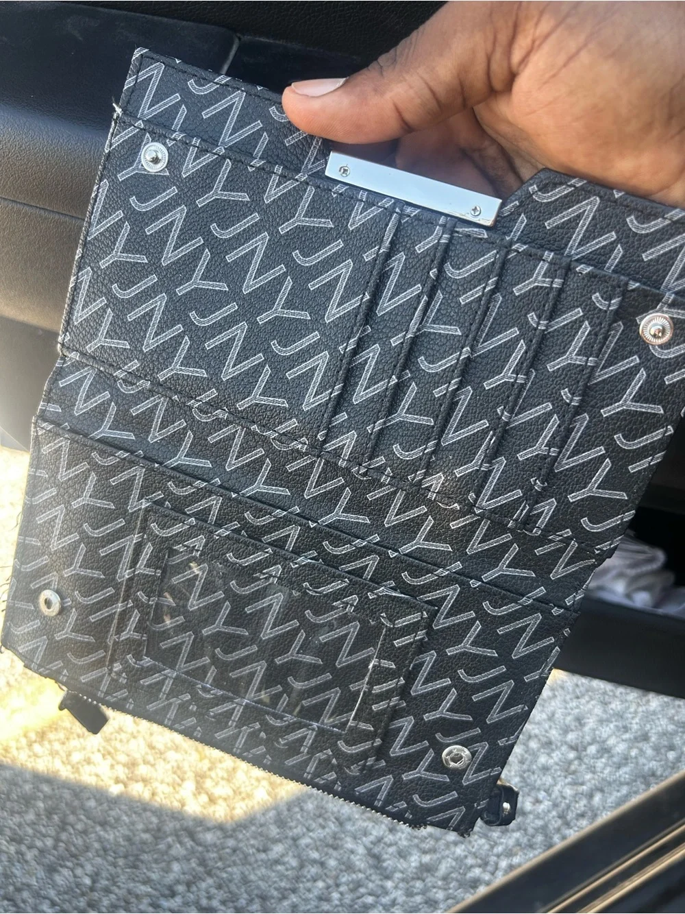 Jones New York Black Signature Zip Wallet
